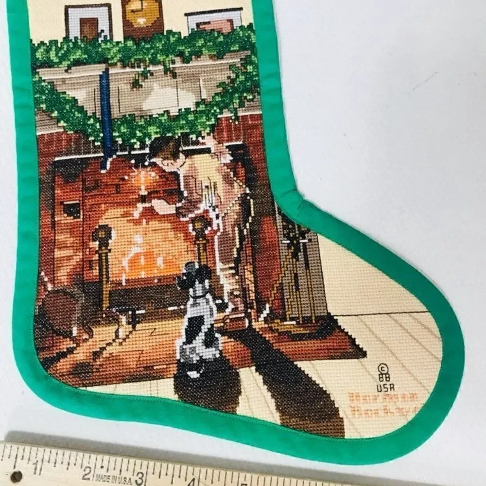 Christmas Stocking Norman Rockwell Cross stitch